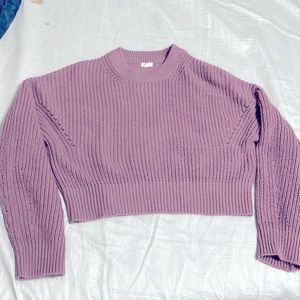 Garage cropped purple knit sweater Medium